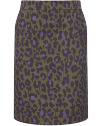 Boutique Moschino Leopard Print Pencil Skirt - Black