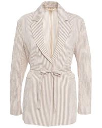 Liu Jo - Striped Belted Blazer - Lyst