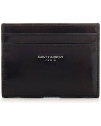 Saint Laurent - Paris Logo Detailed Card Case - Lyst
