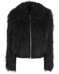 Boutique Moschino - Faux Fur Zip-up Bomber Jacket - Lyst