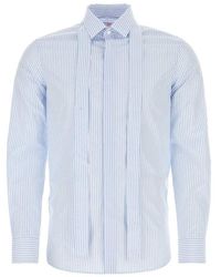 Valentino - Scarf Detailed Striped Shirt - Lyst