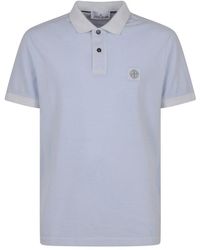 Stone Island - Compass-Patch Buttoned Polo Shirt - Lyst