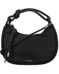 Ganni - Logo Plaque Zip-up Tote Bag - Lyst