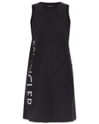 Moncler - Logo Printed Sleeveless Mini Dress - Lyst