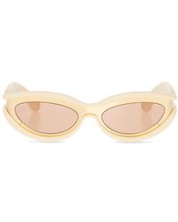 Bottega Veneta - Oval Frame Shaped Sunglasses - Lyst