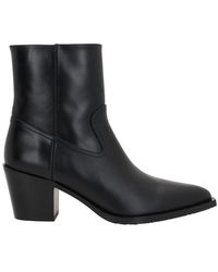 Stuart Weitzman - Pointed Toe Ankle Boots - Lyst