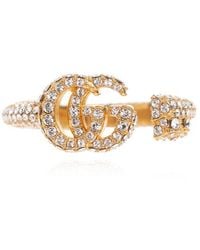 Gucci - Logo Plaque Embellished Ring - Lyst
