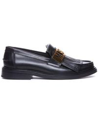 Moschino - Logo Plaque Slip-on Loafers - Lyst