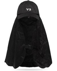 Y-3 - Ripstop Textured Logo Printed Neck-flap Hat - Lyst