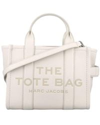 Marc Jacobs - 'the Mini Tote Bag' Shoulder Bag With Logo In Grainy Leather Woman - Lyst