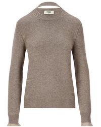 Fendi - Cut-out Knitted Pullover - Lyst