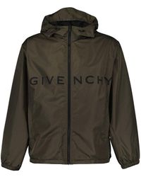 Givenchy - Logo Printed Hooded Windbreaker - Lyst
