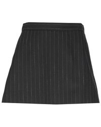 MSGM - Stripe-printed Mid-rise Shorts - Lyst