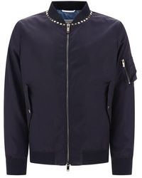 Valentino - Zip-Up Long-Sleeved Bomber Jacket - Lyst