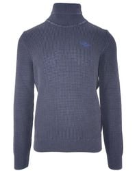 Aeronautica Militare - Turtleneck Logo-Embroidered Ribbed Jumper - Lyst