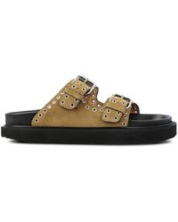 Isabel Marant - Double Buckle Detailed Slip-on Sandals - Lyst