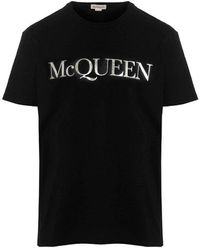 Alexander McQueen - Logo Embroidery T-shirt Black - Lyst