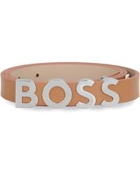 BOSS - Logo Plaque Buckled Belt - Lyst