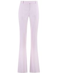 Alexander McQueen - Flared Crepe Trousers - Lyst