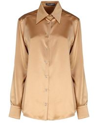 Dolce & Gabbana - Buttoned Satin Shirt - Lyst