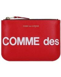 Comme des Garçons - Logo Printed Zip-up Small Clutch Bag - Lyst