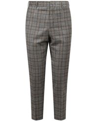 PT01 - Checked Slim Fit Trousers - Lyst