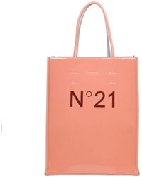 N°21 Logo Printed Strapped Tote Bag - Multicolour