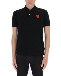 COMME DES GARÇONS PLAY - Heart-appliqué Regular-fit Cotton Piqué Polo Shirt Xx - Lyst