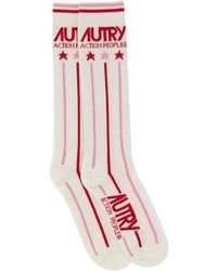 Autry - Logo-printed Stripe-detailed Ankle Socks - Lyst