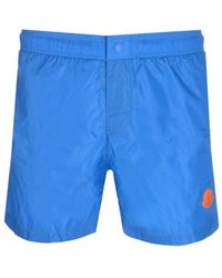 Moncler - Nylon Swim Shorts With Logo In Jacquard - Lyst