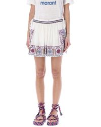 Isabel Marant - High Waist Embroidered Mini Skirt - Lyst