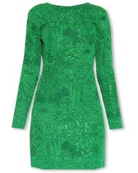 Givenchy - Floral Jacquard Long Sleeve Knit Minidress - Lyst