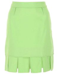 Bottega Veneta - Pastel Green Stretch Viscose Miniskirt - Lyst