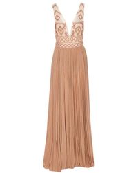 Elisabetta Franchi - Red Carpet Dress With Rhombus Embroidery - Lyst