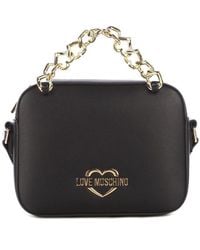 Love Moschino - Logo Plaque Chained Crossbody Bag - Lyst
