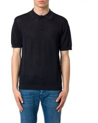 Emporio Armani - Short-Sleeved Knitted Polo Shirt - Lyst