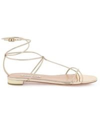 Aquazzura - Roman Ankle-strap Flat Sandals - Lyst