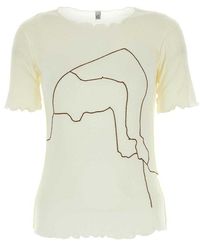 Baserange - Abstract Detailed Short Sleeved T-shirt - Lyst