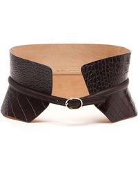 Max Mara Wide Layered Belt - Brown