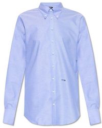 DSquared² - Logo-printed Long-sleeved Button-up Shirt - Lyst