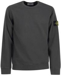 Stone Island - Crew Neck Sweatshirt In Frosted Cotton - Lyst
