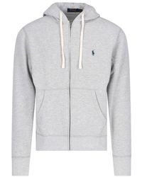 Polo Ralph Lauren - Logo Embroidered Zipped Hoodie - Lyst