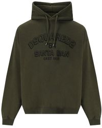 DSquared² - Loose Fit Military Green Hoodie - Lyst
