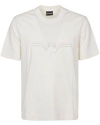 Emporio Armani - Textured Gradient Eagle Heavy Jersey T-shirt - Lyst
