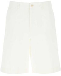 Gucci - Ivory Gabardine Bermuda Shorts - Lyst
