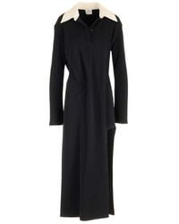 Courreges - Long Dress With Wide Pointed Collar - Lyst