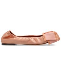 Lanvin - Bow Detailed Ballet Flats - Lyst