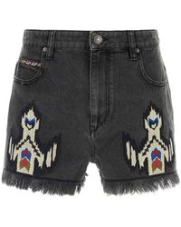 Isabel Marant - Lesia Fringed Denim Shorts - Lyst