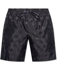 Dolce & Gabbana - Monogram Jacquard Drawstring Swim Shorts - Lyst