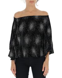 Sonia Rykiel Off-shoulder Embellished Blouse - Black